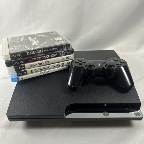 Sony playstation slim black - playstation, 3